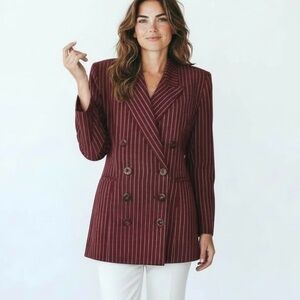 Vintage Chestnut Pinstripe Tailored Blazer